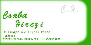 csaba hirczi business card